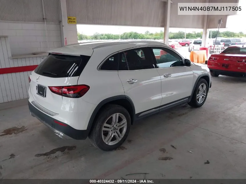 W1N4N4GB7MJ117505 2021 Mercedes-Benz Gla 250 250