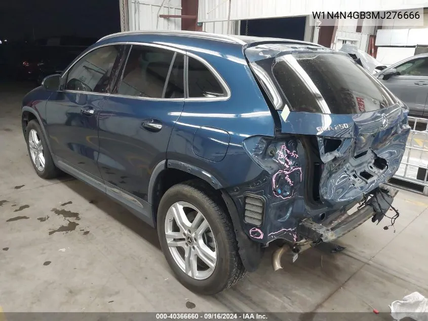 2021 Mercedes-Benz Gla 250 VIN: W1N4N4GB3MJ276666 Lot: 40366660