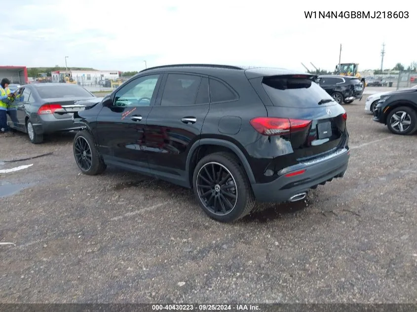 2021 Mercedes-Benz Gla 250 VIN: W1N4N4GB8MJ218603 Lot: 40430223