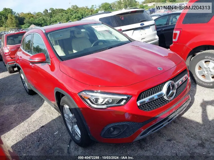 2021 Mercedes-Benz Gla 250 4Matic VIN: W1N4N4HB8MJ204313 Lot: 40472288