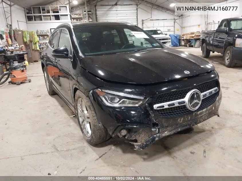 2021 Mercedes-Benz Gla 250 4Matic VIN: W1N4N4HB4MJ160777 Lot: 40485551