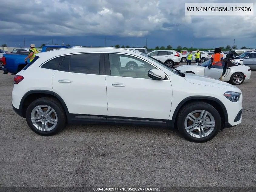 2021 Mercedes-Benz Gla 250 VIN: W1N4N4GB5MJ157906 Lot: 40492971