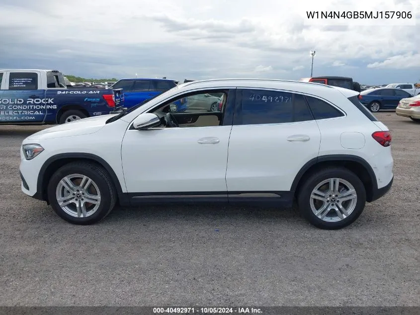 2021 Mercedes-Benz Gla 250 VIN: W1N4N4GB5MJ157906 Lot: 40492971