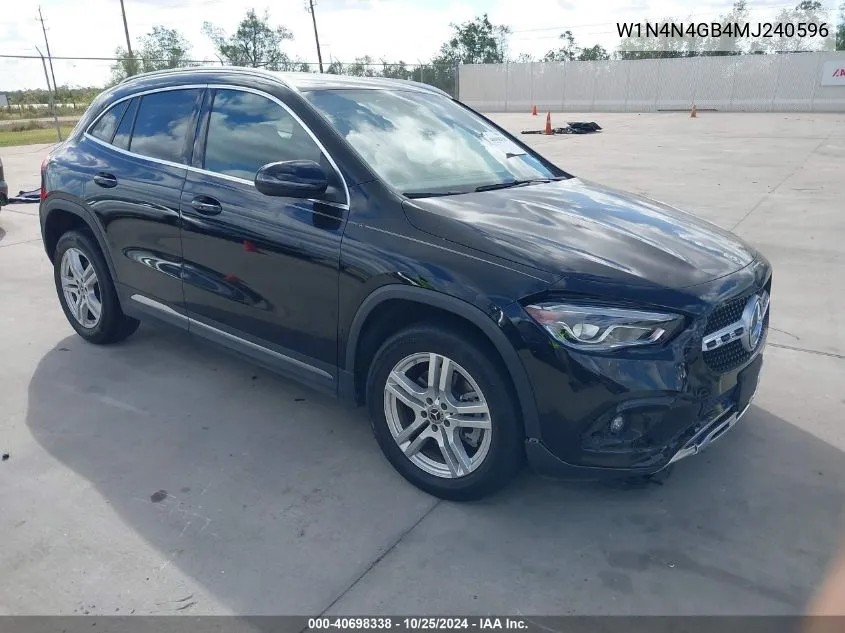 2021 Mercedes-Benz Gla 250 VIN: W1N4N4GB4MJ240596 Lot: 40698338