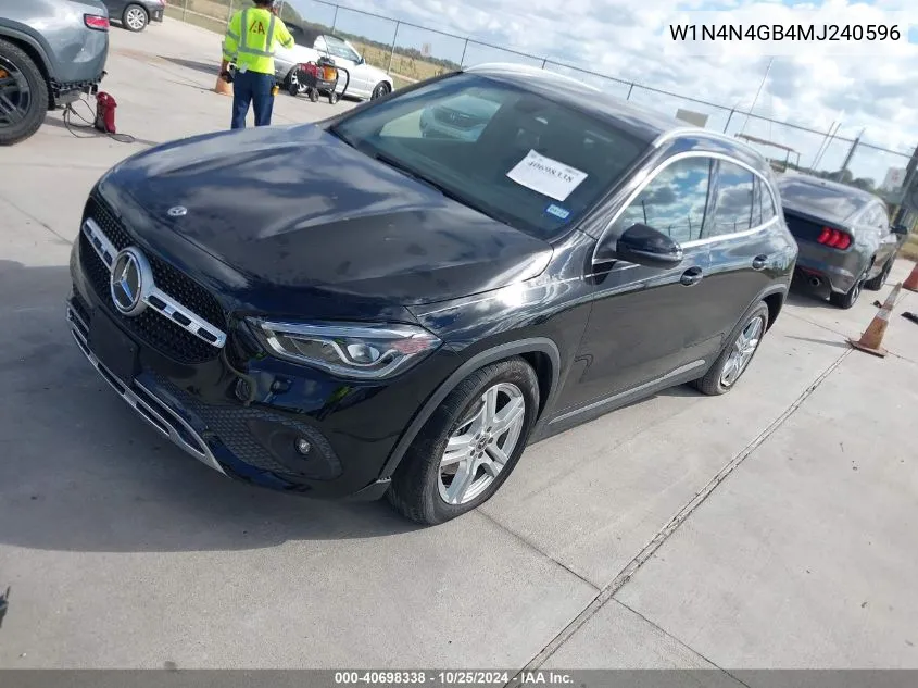 2021 Mercedes-Benz Gla 250 VIN: W1N4N4GB4MJ240596 Lot: 40698338