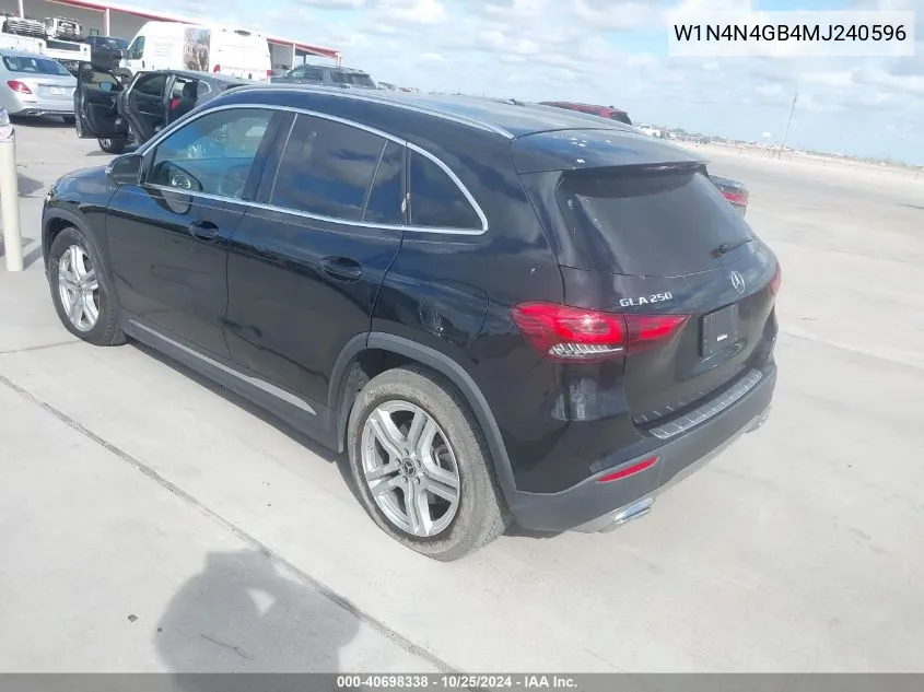 2021 Mercedes-Benz Gla 250 VIN: W1N4N4GB4MJ240596 Lot: 40698338