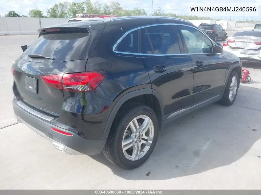 2021 Mercedes-Benz Gla 250 VIN: W1N4N4GB4MJ240596 Lot: 40698338