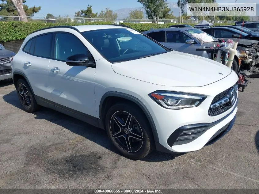 2022 Mercedes-Benz Gla 250 4Matic VIN: W1N4N4HB3NJ365928 Lot: 40060655