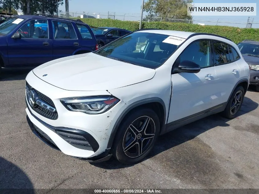 2022 Mercedes-Benz Gla 250 4Matic VIN: W1N4N4HB3NJ365928 Lot: 40060655