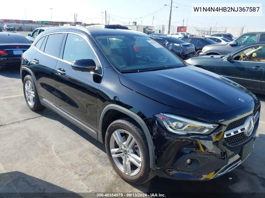 2022 Mercedes-Benz Gla 250 4Matic VIN: W1N4N4HB2NJ367587 Lot: 40354079