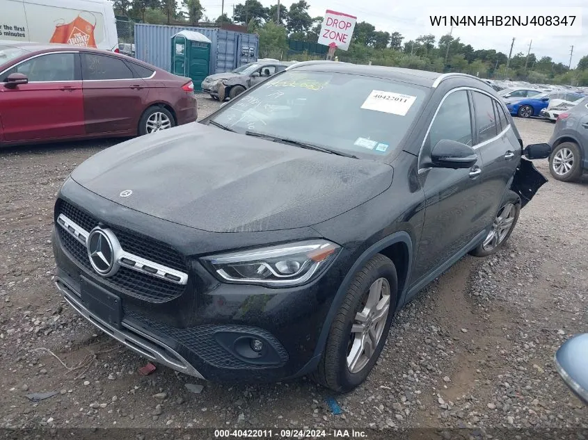 2022 Mercedes-Benz Gla 250 4Matic VIN: W1N4N4HB2NJ408347 Lot: 40422011