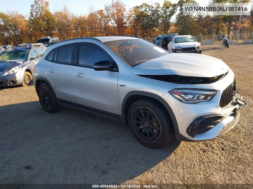 2022 Mercedes-Benz Amg Gla 35 4Matic VIN: W1N4N5BB0NJ387416 Lot: 40544543