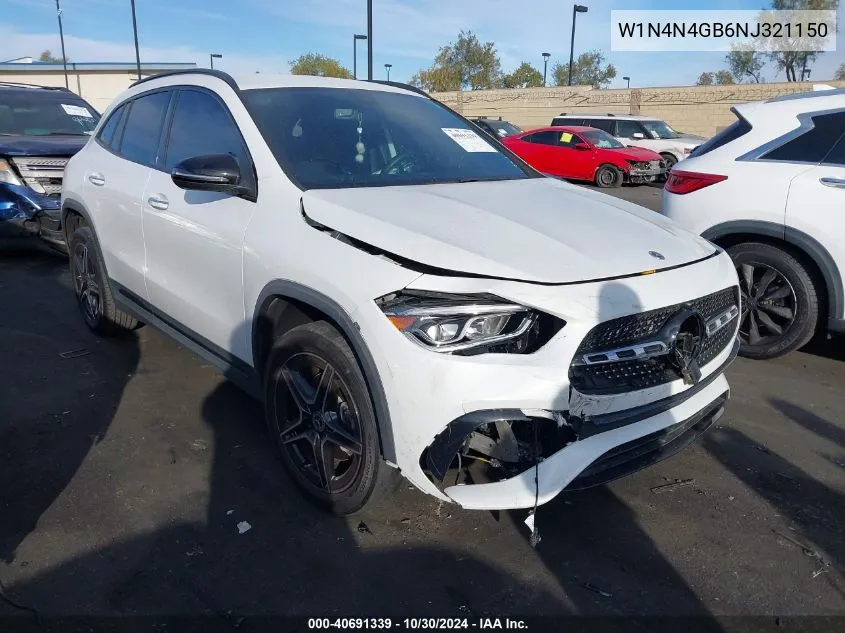 2022 Mercedes-Benz Gla 250 VIN: W1N4N4GB6NJ321150 Lot: 40691339