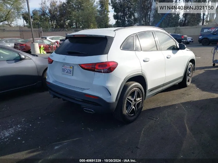 2022 Mercedes-Benz Gla 250 VIN: W1N4N4GB6NJ321150 Lot: 40691339