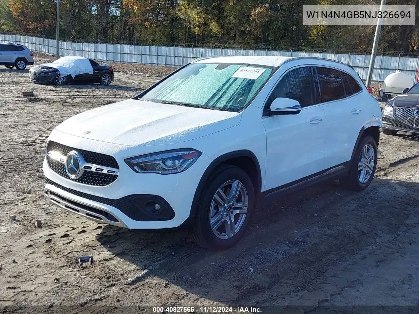 2022 Mercedes-Benz Gla 250 VIN: W1N4N4GB5NJ326694 Lot: 40827565