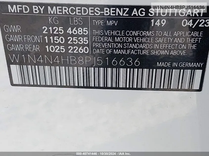 2023 Mercedes-Benz Gla 250 4Matic VIN: W1N4N4HB8PJ516636 Lot: 40741446