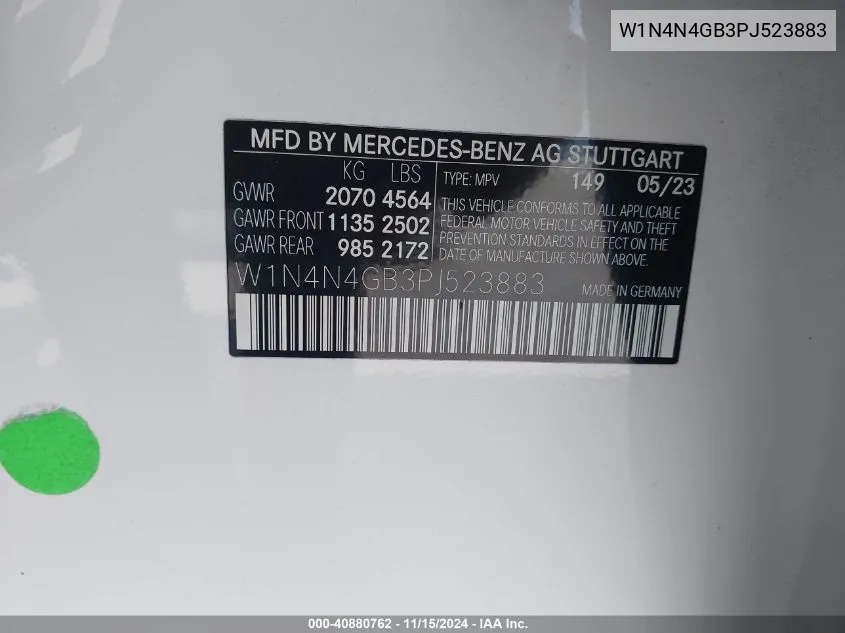 2023 Mercedes-Benz Gla 250 VIN: W1N4N4GB3PJ523883 Lot: 40880762