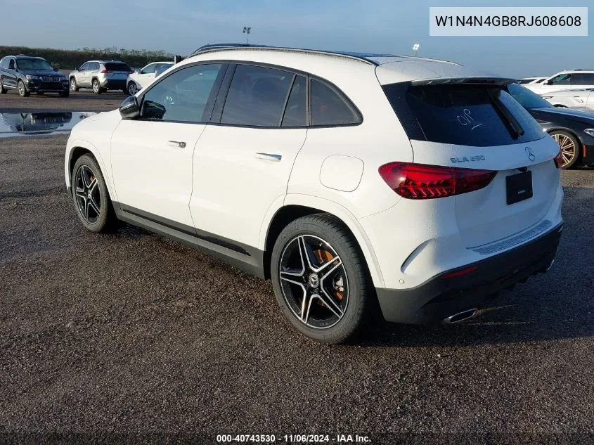 2024 Mercedes-Benz Gla 250 VIN: W1N4N4GB8RJ608608 Lot: 40743530