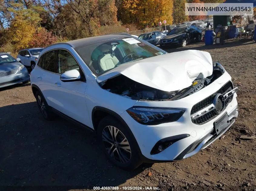 2025 Mercedes-Benz Gla 250 4Matic VIN: W1N4N4HBXSJ643543 Lot: 40697869