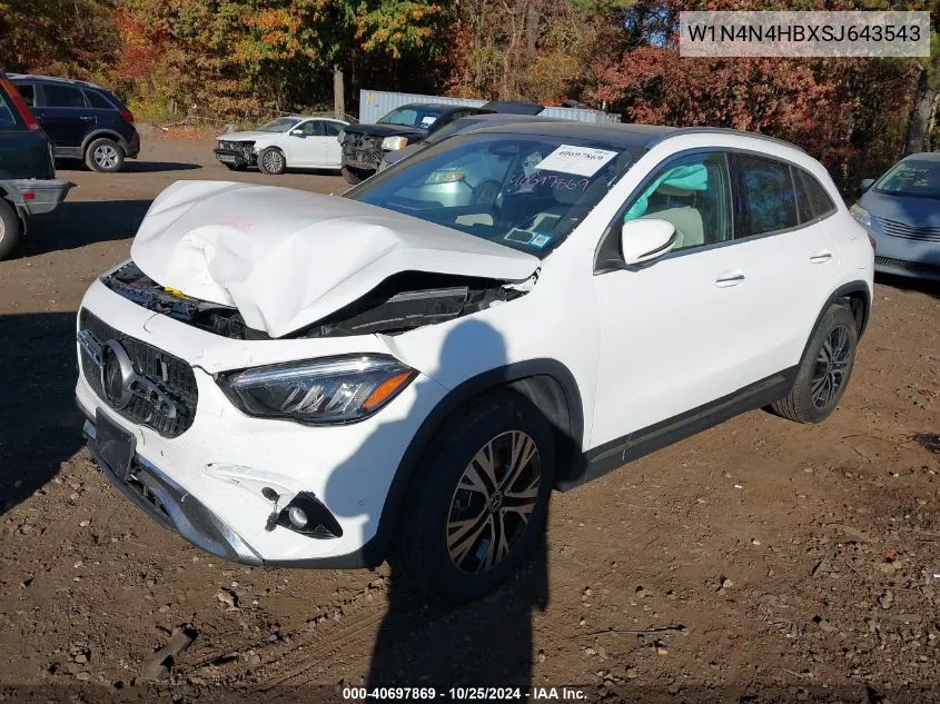 2025 Mercedes-Benz Gla 250 4Matic VIN: W1N4N4HBXSJ643543 Lot: 40697869