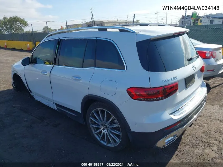 2020 Mercedes-Benz Glb 250 VIN: W1N4M4GB4LW034148 Lot: 40156317