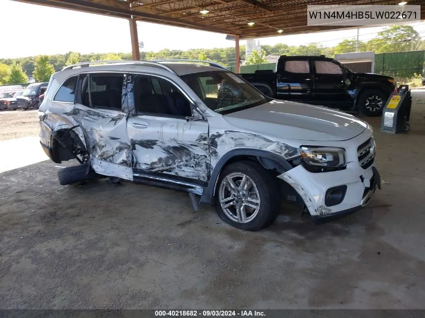 2020 Mercedes-Benz Glb 250 4Matic VIN: W1N4M4HB5LW022671 Lot: 40218682