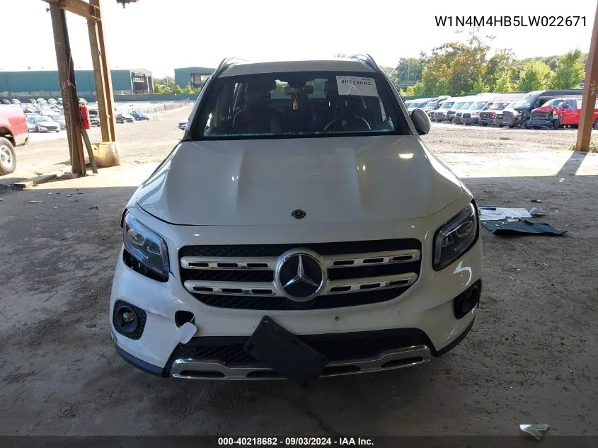 2020 Mercedes-Benz Glb 250 4Matic VIN: W1N4M4HB5LW022671 Lot: 40218682