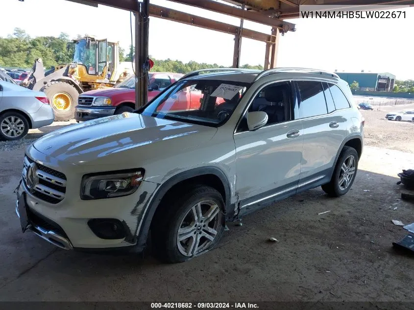 2020 Mercedes-Benz Glb 250 4Matic VIN: W1N4M4HB5LW022671 Lot: 40218682