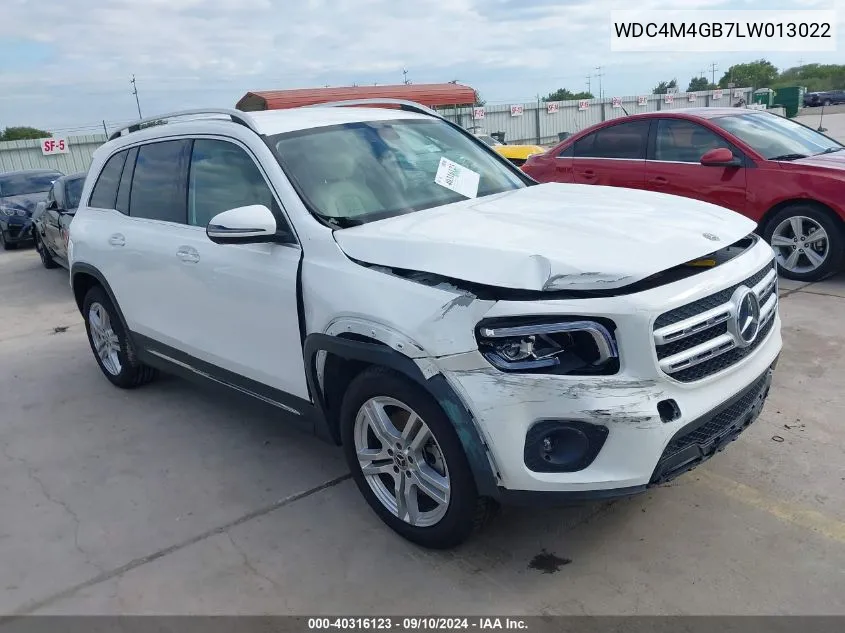 2020 Mercedes-Benz Glb 250 VIN: WDC4M4GB7LW013022 Lot: 40316123