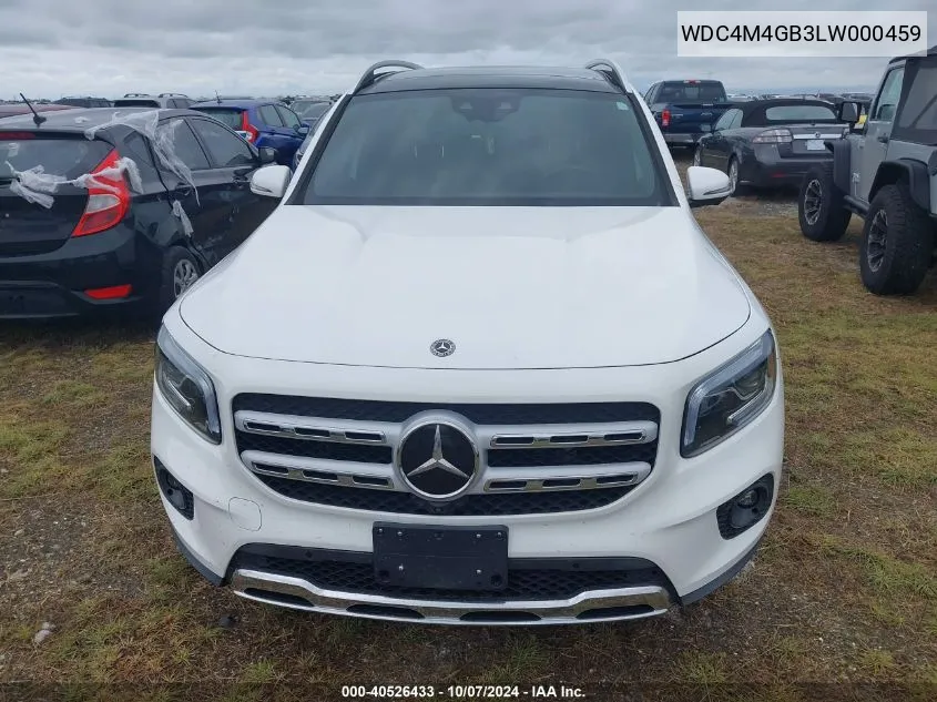 2020 Mercedes-Benz Glb 250 VIN: WDC4M4GB3LW000459 Lot: 40526433