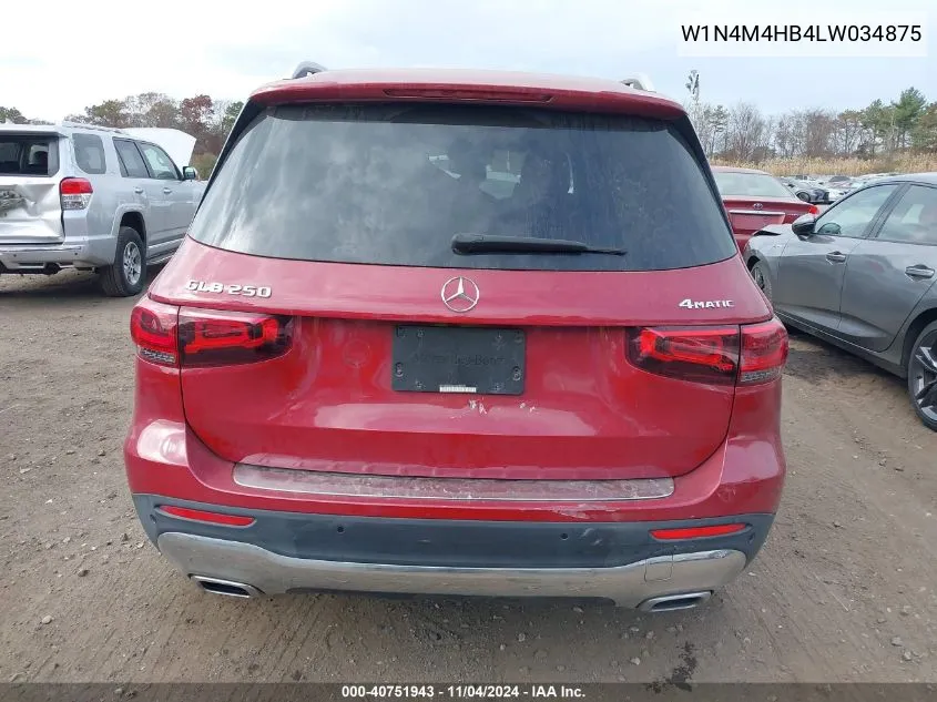 2020 Mercedes-Benz Glb 250 4Matic VIN: W1N4M4HB4LW034875 Lot: 40751943