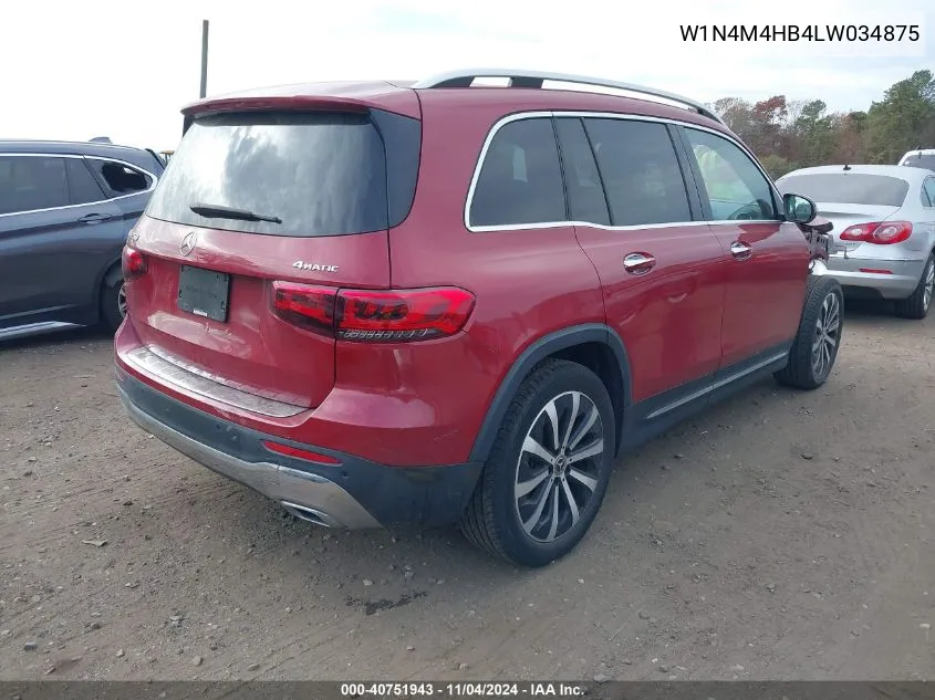 2020 Mercedes-Benz Glb 250 4Matic VIN: W1N4M4HB4LW034875 Lot: 40751943