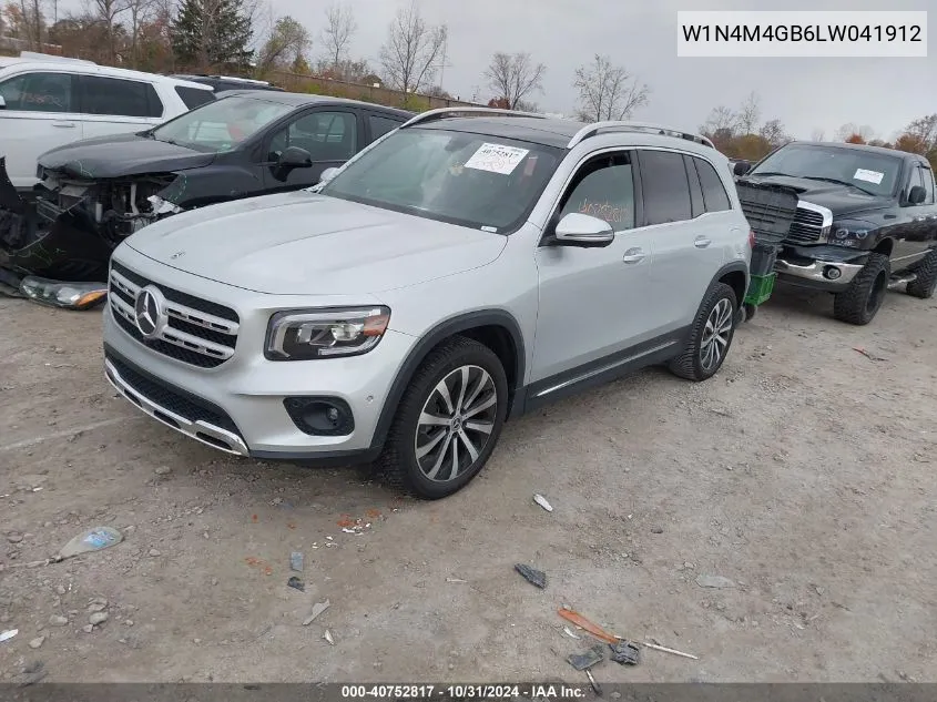 2020 Mercedes-Benz Glb 250 VIN: W1N4M4GB6LW041912 Lot: 40752817