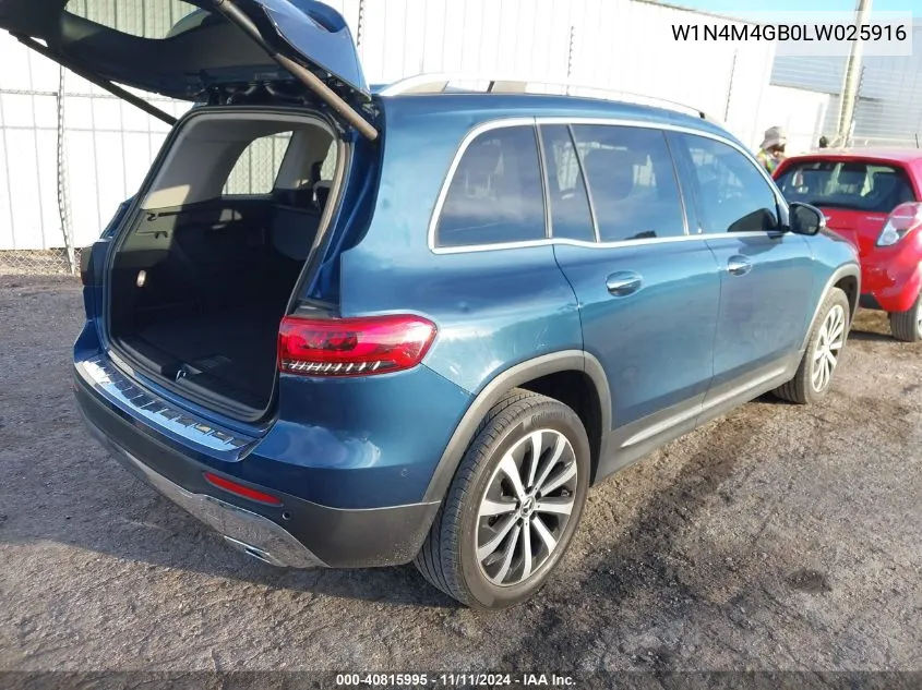 2020 Mercedes-Benz Glb 250 VIN: W1N4M4GB0LW025916 Lot: 40815995