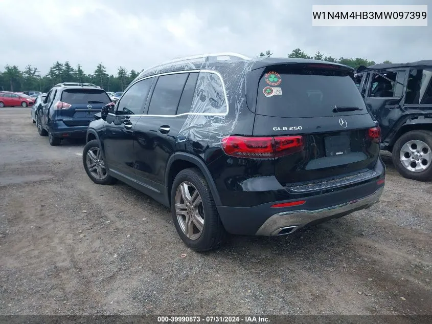 2021 Mercedes-Benz Glb 250 4Matic VIN: W1N4M4HB3MW097399 Lot: 39990873