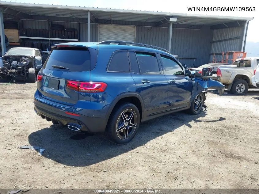 2021 Mercedes-Benz Glb 250 VIN: W1N4M4GB6MW109563 Lot: 40049921