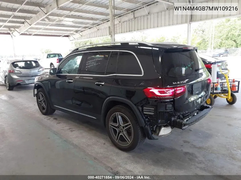 2021 Mercedes-Benz Glb 250 VIN: W1N4M4GB7MW109216 Lot: 40271854