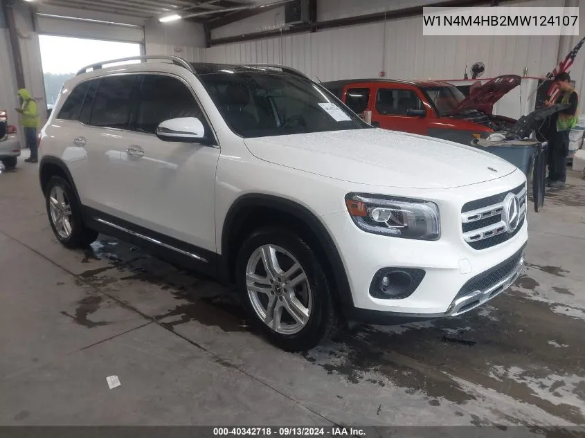 2021 Mercedes-Benz Glb 250 4Matic VIN: W1N4M4HB2MW124107 Lot: 40342718