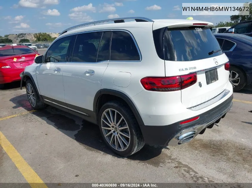 2021 Mercedes-Benz Glb 250 4Matic VIN: W1N4M4HB6MW134672 Lot: 40360698