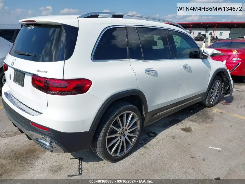 2021 Mercedes-Benz Glb 250 4Matic VIN: W1N4M4HB6MW134672 Lot: 40360698