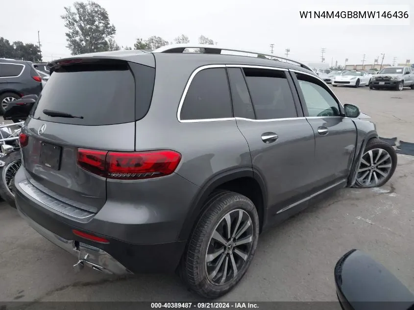 2021 Mercedes-Benz Glb 250 VIN: W1N4M4GB8MW146436 Lot: 40389487