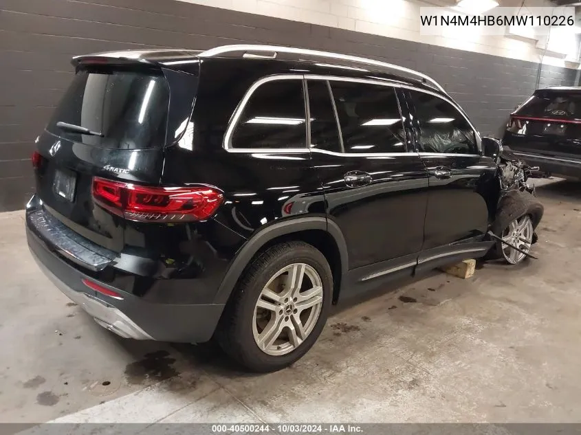 2021 Mercedes-Benz Glb 250 4Matic VIN: W1N4M4HB6MW110226 Lot: 40500244