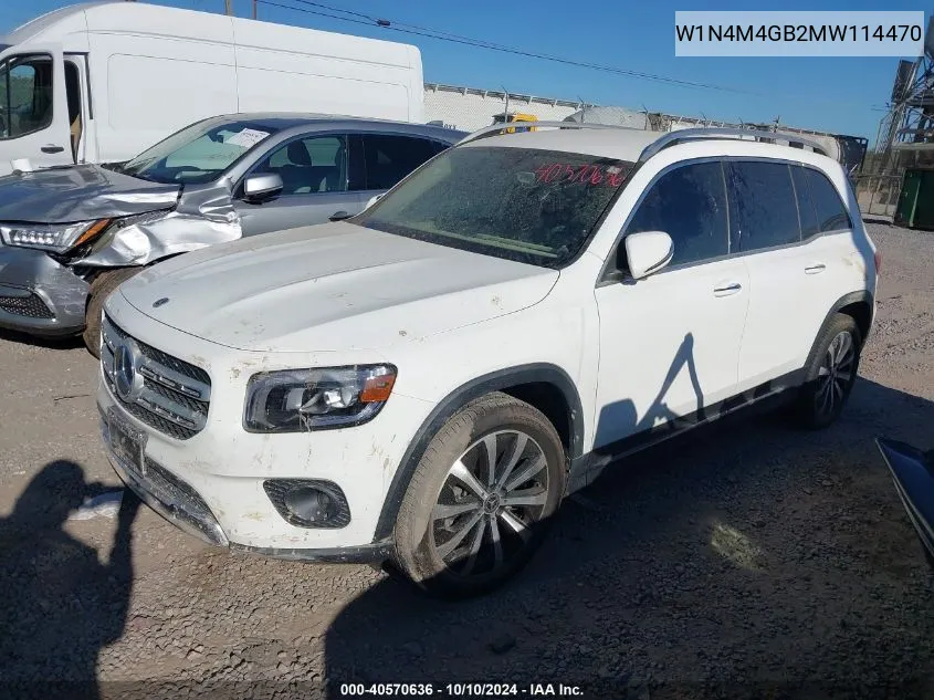 2021 Mercedes-Benz Glb 250 VIN: W1N4M4GB2MW114470 Lot: 40570636