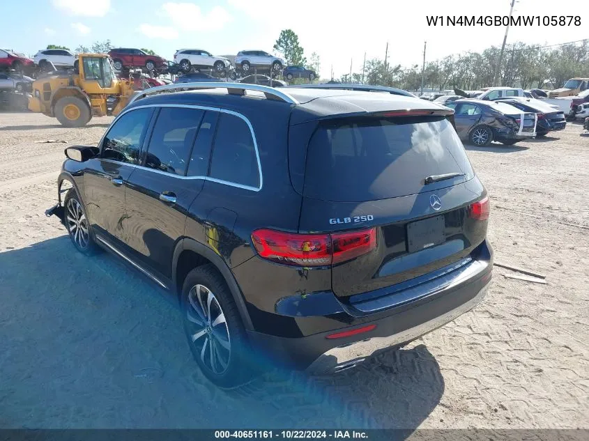 2021 Mercedes-Benz Glb 250 VIN: W1N4M4GB0MW105878 Lot: 40651161