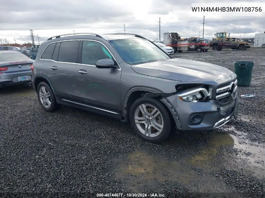 2021 Mercedes-Benz Glb 250 4Matic VIN: W1N4M4HB3MW108756 Lot: 40744677