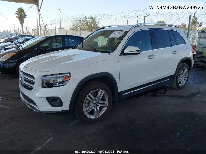 2022 Mercedes-Benz Glb 250 VIN: W1N4M4GBXNW249925 Lot: 40470230