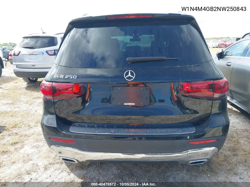 2022 Mercedes-Benz Glb 250 VIN: W1N4M4GB2NW250843 Lot: 40478572