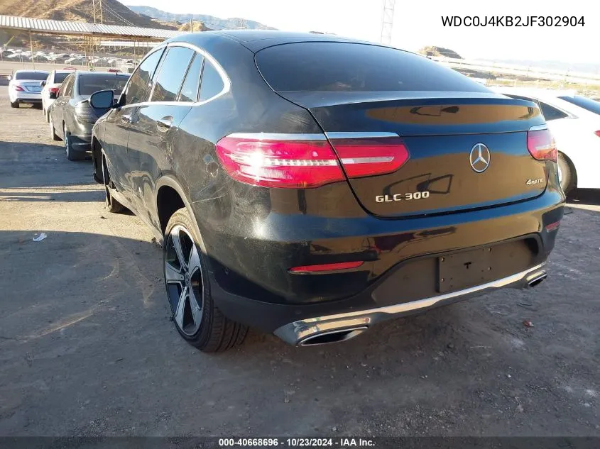 2018 Mercedes-Benz Glc 300 Coupe 4Matic VIN: WDC0J4KB2JF302904 Lot: 40668696