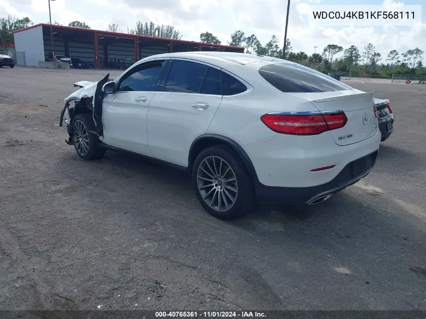 2019 Mercedes-Benz Glc 300 Coupe 4Matic VIN: WDC0J4KB1KF568111 Lot: 40765361