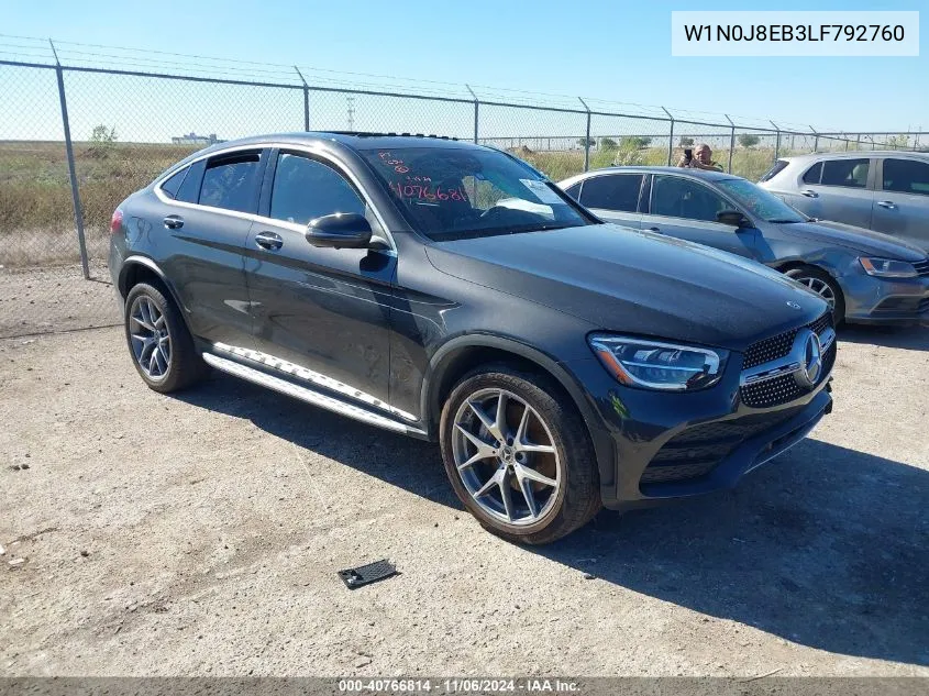 2020 Mercedes-Benz Glc 300 Coupe 4Matic VIN: W1N0J8EB3LF792760 Lot: 40766814